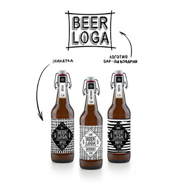 Логотип для бара-пивоварни &quot;BEERLOGA&quot; и серия этикеток