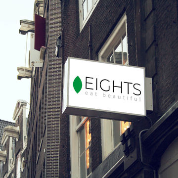 Разработка логотипа для кафе здорового питания EIGHTS