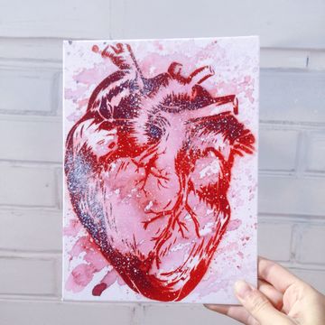 Мини холст с сердцем