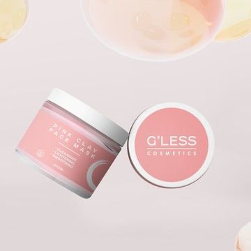 Дизайн косметического бренда G''LESS. Розовая маска из глины