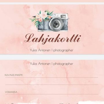 Подарочный сертификат фотографа