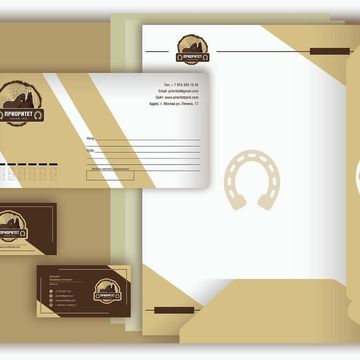 Фирменный стиль (конверт, логотип, визитка, папка для бумаг)