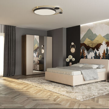 3d визуализация спальни в интерьере для фабрики &quot;Маннгрупп&quot;