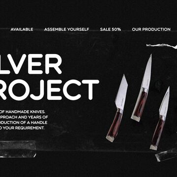 Старт страница сайта по изготовлению ножей