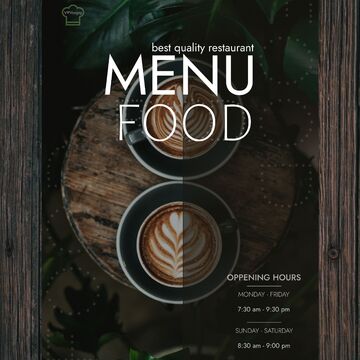Menu for a Restaurant