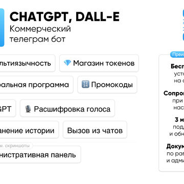 Коммерческий Телеграм Бот ChatGPT, DALL-E