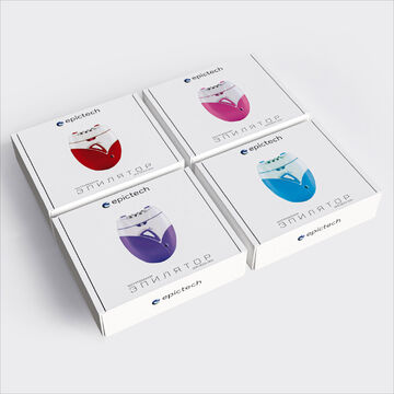 Дизайн упаковки для депилятора в четырех цветах