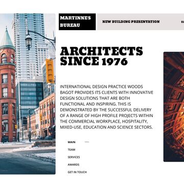 Web - дизайн первого экрана сайта по архитектуре