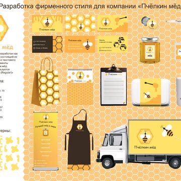 Разработка фирменного стиля Пчёлкин мёд
