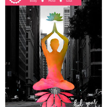 Плакат для международной организации &quot;Life. Rhythm. Yoga&quot;