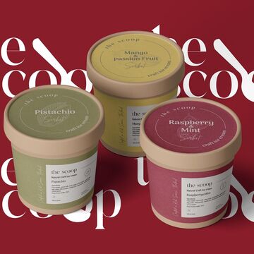 Тайский бренд мороженого The Scoop. Упаковка и айдентика