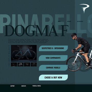 Оформлениетитульной страницы для бренда велосипедов &quot;Pinarello&quot;