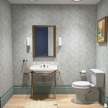 Санузел в стиле американская классика, 2,36м2
