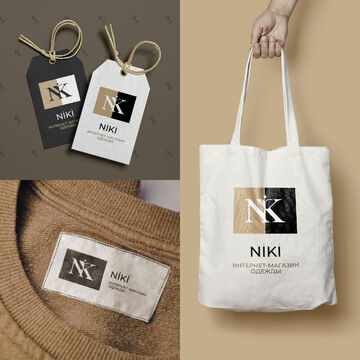 Фирменный стиль, логотип, &laquo;Niki &mdash; магазин одежды&raquo;