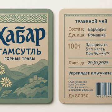 Дизайн  травяного чая, адаптивный под различную упаковку