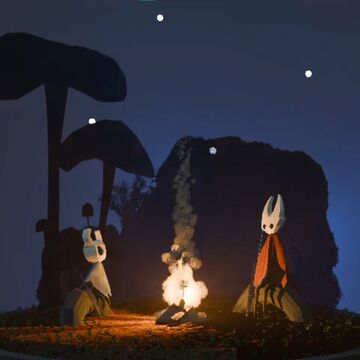 Hornet и Hollow Knight в стиле PS1