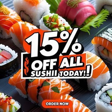 баннер для распродажи суши