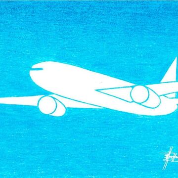 Моя картина от руки в стиле минимализм - самолёт