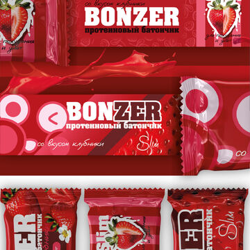 Разработка дизайна упаковки батончика "BonZer" для конкурса