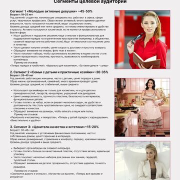 Сегменты целевой аудитории.