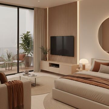 Дизайн проект по план проекту (гостинная студия)