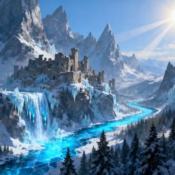 Ледяной пейзаж - создано с помощью программ