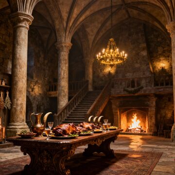 Застолье в замке - создано с помощью программ