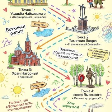 Дизайн детской листовки для музея Чайковского