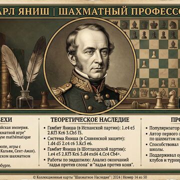 Серия карточек шахматистов и дебютов для шахматного клуба