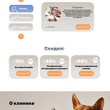 Дизайн сайта ветеринарной клиники