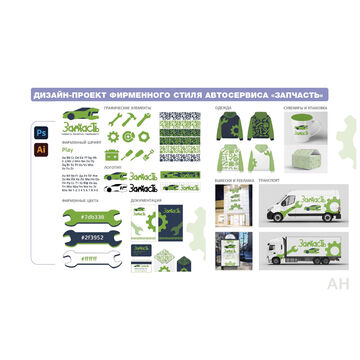 Дизайн проект фирменного стиля автосервиса &laquo;Запчасть&raquo;