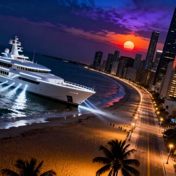 Майами ночью - создано с помощью программ