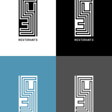 Эскиз логотипа ресторана 345