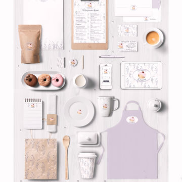 Разработка визуальной айдентики кафе-кондитерской &quot;Dessert&quot;. Стиль: прованс