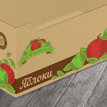 Дизайн коробки для поставщика яблок