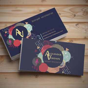 Business cards for an event host