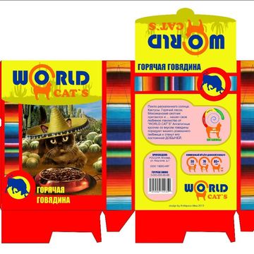 Упаковка корма для кошек &quot;World cat`s&quot; говядина