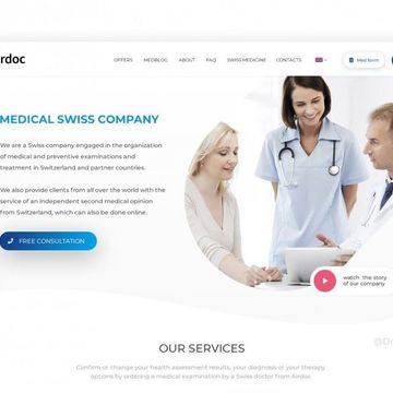 Сайт для компании обеспечивающая лечение в Швейцарии