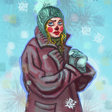 снег