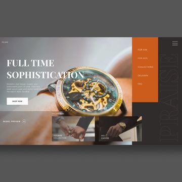 Концепция.1 дизайна онлайн-магазина часов / Design concept 1 for watches e-commerce project