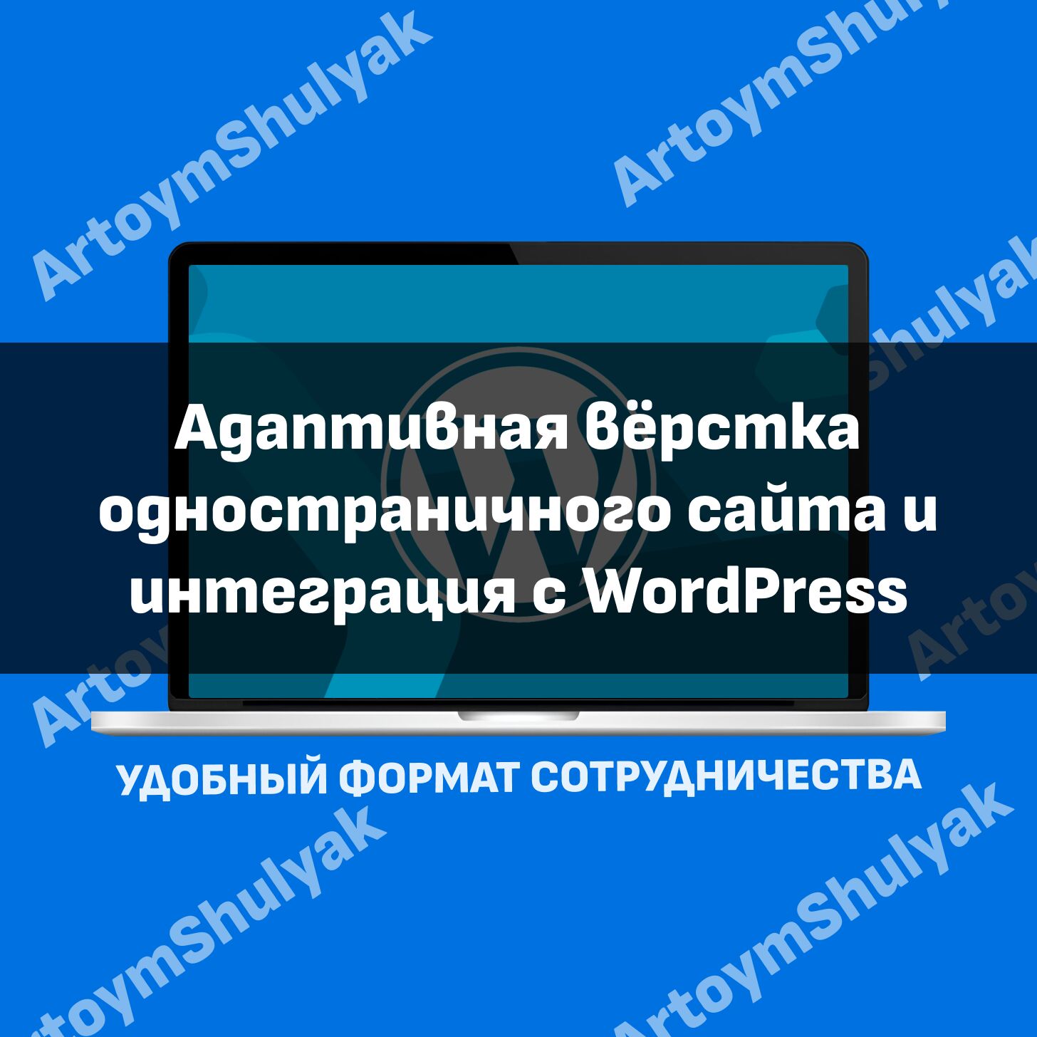 Адаптивная верстка одностраничного сайта и интеграция с WordPress за 10 000 руб.