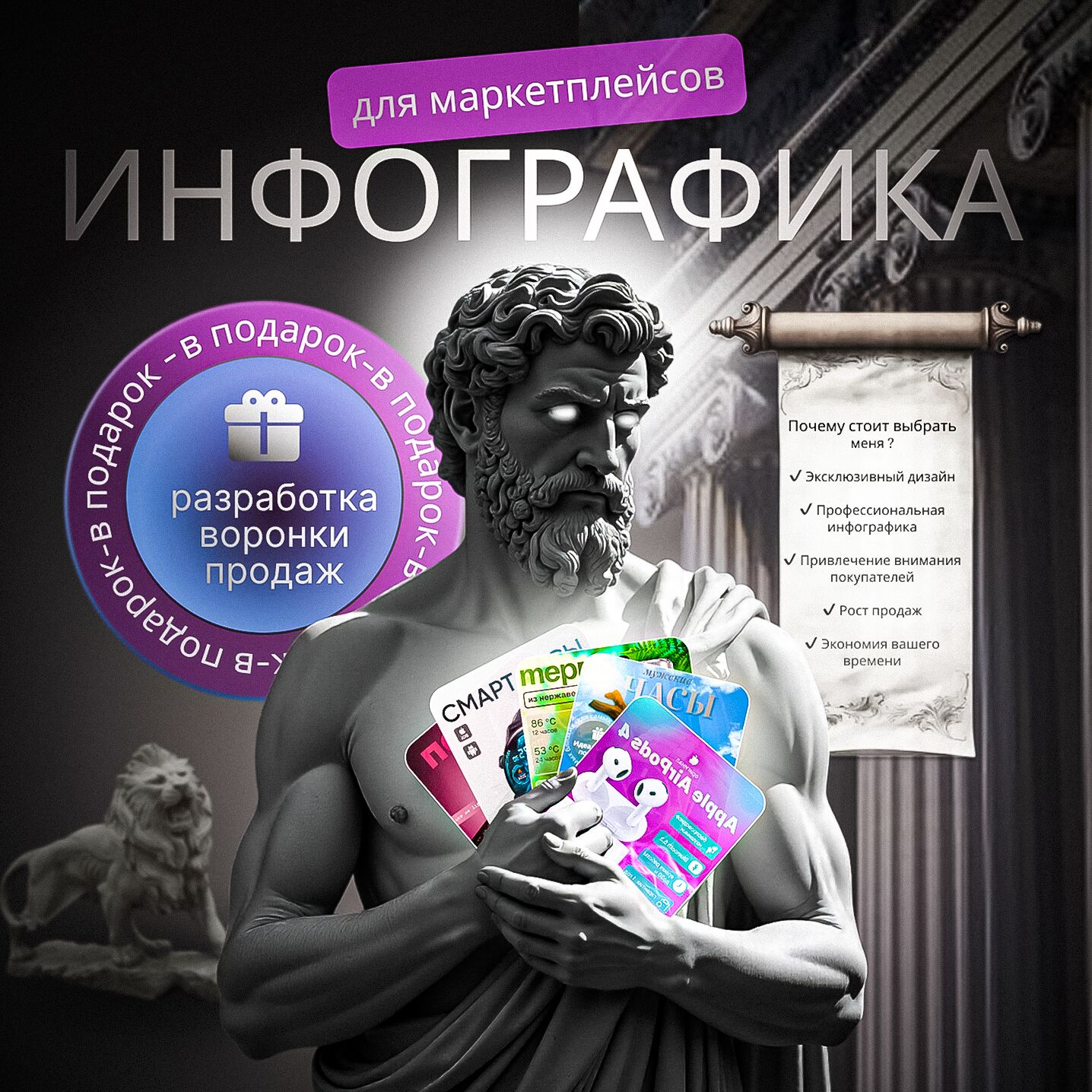 Инфографика для маркетплейсов правка бесплатно за 1 000 руб.