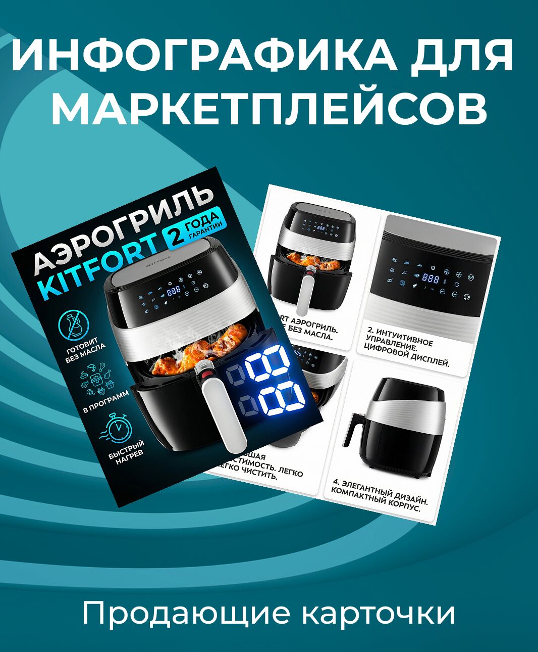 Дизайн карточек для маркетплейсов за 2 000 руб.