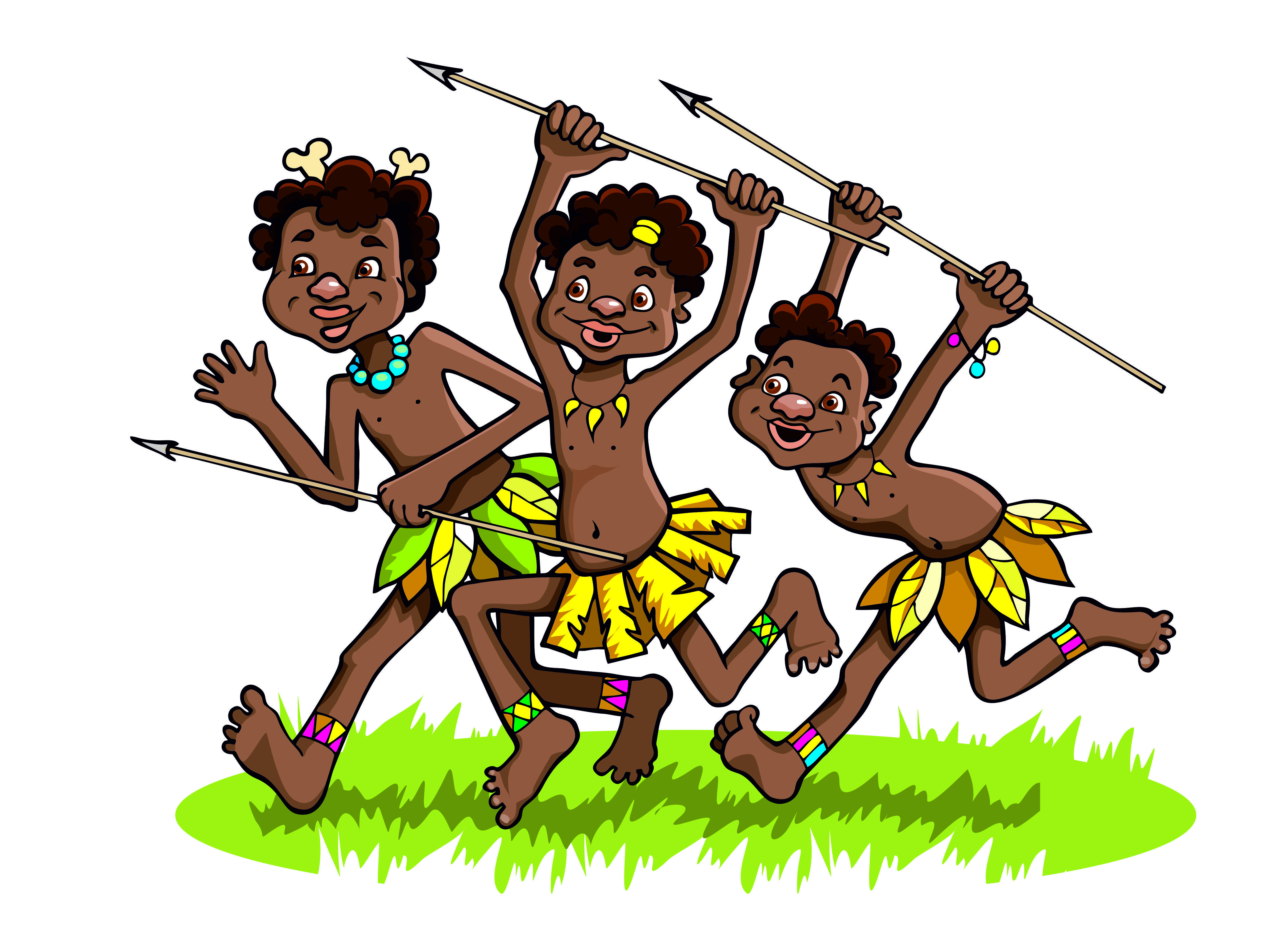 Темнокожие танцуют. Папуас рисунок. Абориген мультяшный. Аборигены мультяшные.